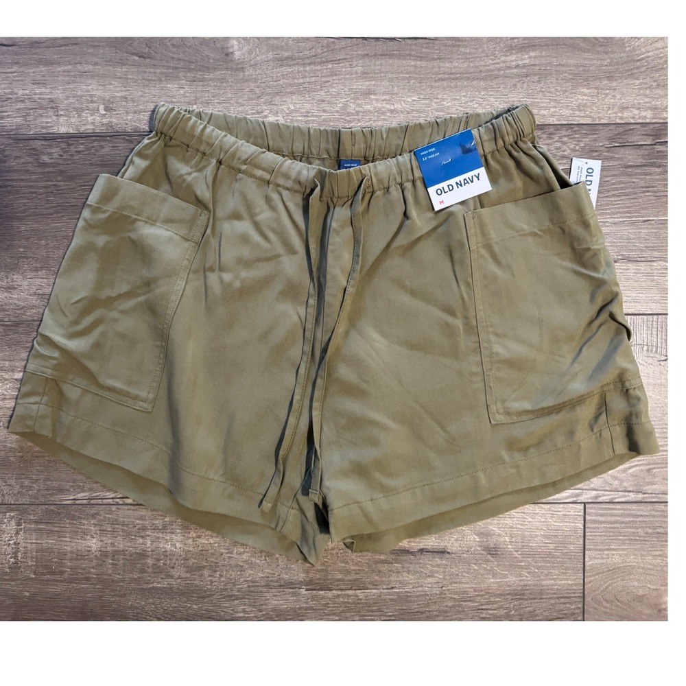 Old Navy‎ Womens Playa Cargo Shorts Kombo Green High-Rise Drawstring Size M NWT